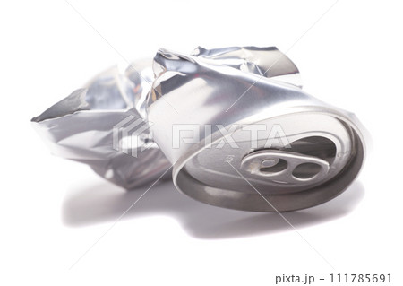 Empty crumpled can from energy drink or beer 111785691