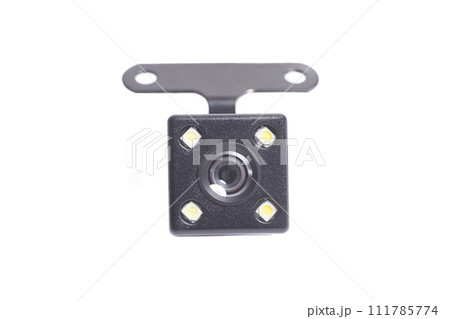 car rear view camera for parking assistance isolated on white background. car rear view camera for parking assistance isolated on white background. 111785774