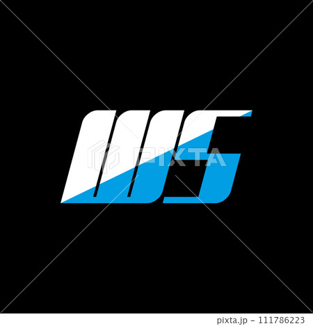 WS letter logo design on black background. WS...のイラスト素材 [111786223] - PIXTA