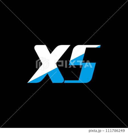 XS letter logo design on black background. XS creative initials letter logo concept. XS icon design. XS white and blue letter icon design on black background. X S XS letter logo design on black background. XS creative initials letter logo concept. XS icon design. XS white and blue letter icon design on black background. X S 111786249