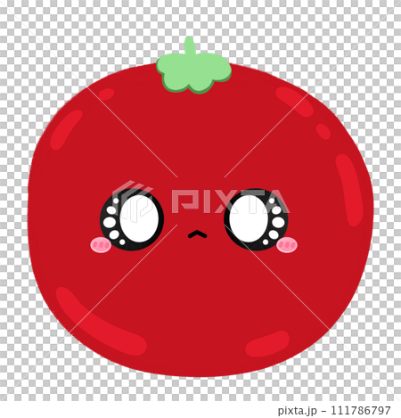 Cute Tomato Mascot Character Kawaii Cartoon illustration Cute Tomato Kawaii Tomato Happy Tomato Emoji Happy Fruit Happy Vegetable 111786797