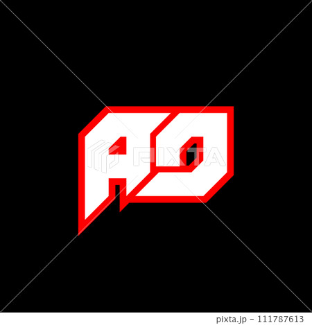 AD letter logo design on black background. AD creative initials letter logo concept. ad icon design. AD white and red letter icon design on black background. A D 111787613