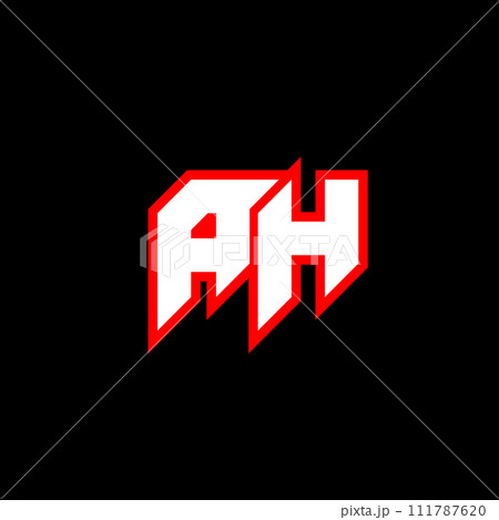 AH letter logo design on black background. AH...のイラスト素材 [111787620] - PIXTA