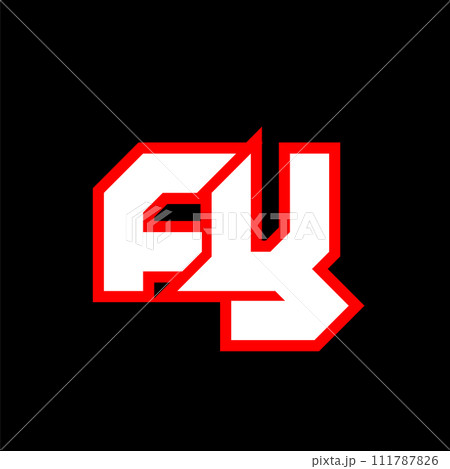FY logo design, initial FY letter design with sci-fi style. FY logo for game, esport, Technology, Digital, Community or Business. F Y sport modern Italic alphabet font. Typography urban style fonts. 111787826