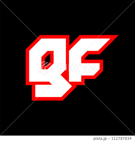 GF logo design, initial GF letter design with sci-fi style. GF logo for game, esport, Technology, Digital, Community or Business. G F sport modern Italic alphabet font. Typography urban style fonts. 111787834