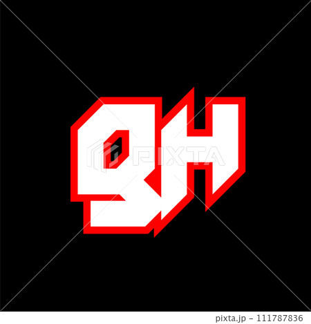 GH logo design, initial GH letter design with sci-fi style. GH logo for game, esport, Technology, Digital, Community or Business. G H sport modern Italic alphabet font. Typography urban style fonts. 111787836