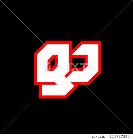 GJ logo design, initial GJ letter design with sci-fi style. GJ logo for game, esport, Technology, Digital, Community or Business. G J sport modern Italic alphabet font. Typography urban style fonts. 111787840