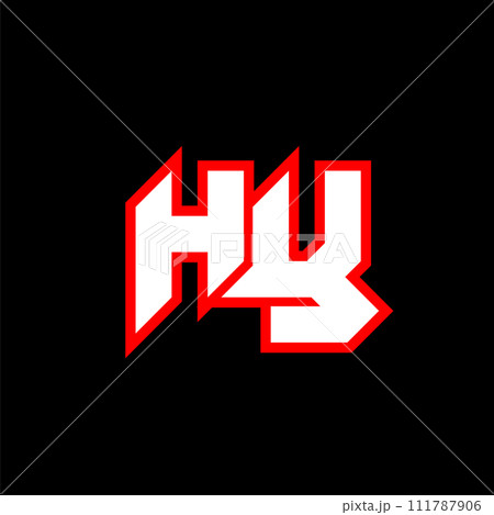 HY logo design, initial HY letter design with sci-fi style. HY logo for game, esport, Technology, Digital, Community or Business. H Y sport modern Italic alphabet font. Typography urban style fonts. 111787906