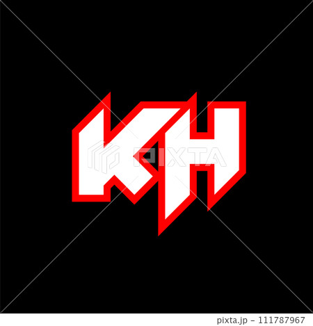 KH logo design, initial KH letter design with...のイラスト素材 [111787967] - PIXTA