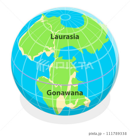 3D Isometric Flat Vector Illustration of Paleozoic And Mesozoic Eras. Item 3 111789338