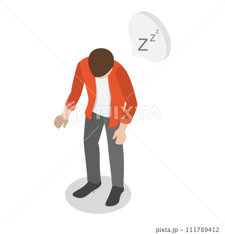 3D Isometric Flat Vector Illustration of PTSD Effects. Item 1 111789412
