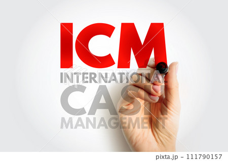 ICM International Cash Management - field that helps smooth the process of moving money between countries, acronym text concept background ICM International Cash Management - field that helps smooth the process of moving money between countries, acronym text concept background 111790157