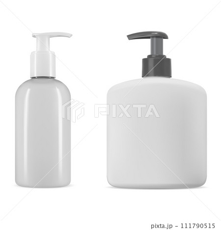 Liquid soap pump bottle. Shampoo dispenser packaging 111790515