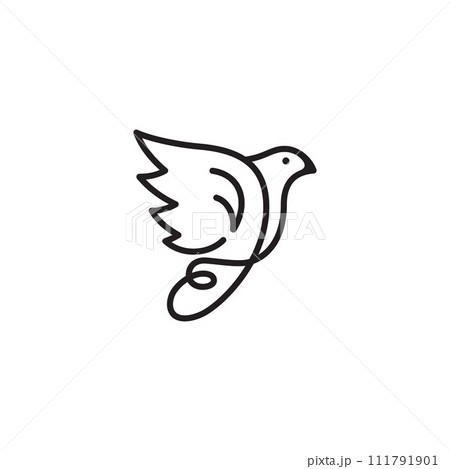 Line bird graphic style icon vector in modern flat 111791901
