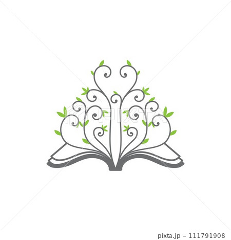 Creative open book vector with ornament floral 111791908