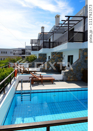 The swimming pools at luxury hotel, Crete, Greece 111792373