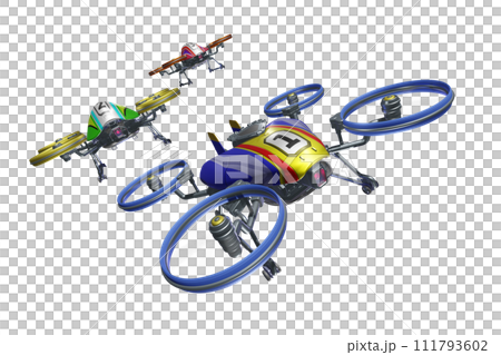 Image of drone race (Drone race: transparent material) 111793602