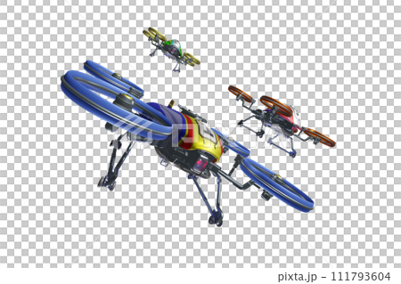 Image of drone race (Drone race: transparent material) 111793604