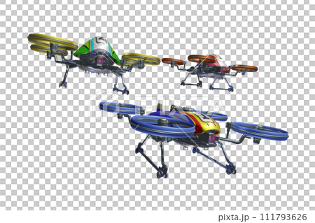 ドローンレースのイメージ(Drone race :透過素材) ドローンレースのイメージ(Drone race :透過素材) 111793626