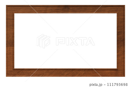 Blank  brown wooden frame on isolated background. 111793698
