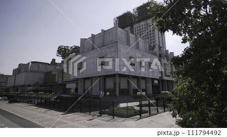 Concept of modern architecture. Action. Outdoor view of a beautiful building of Russian Academy of Sciences Presidium located in Moscow, Russia. Concept of modern architecture. Action. Outdoor view of a beautiful building of Russian Academy of Sciences Presidium located in Moscow, Russia. 111794492