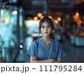 AI-generated content. Asian girl in medical uniform at the hospital. Generative AI 111795284
