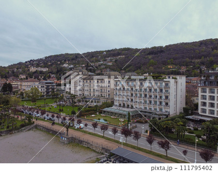 Italy, one of the most beautiful villages of the Lake Como with houses and trees 111795402