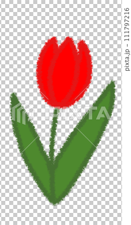 チューリップのクレヨンイラスト チューリップのクレヨンイラスト 111797216