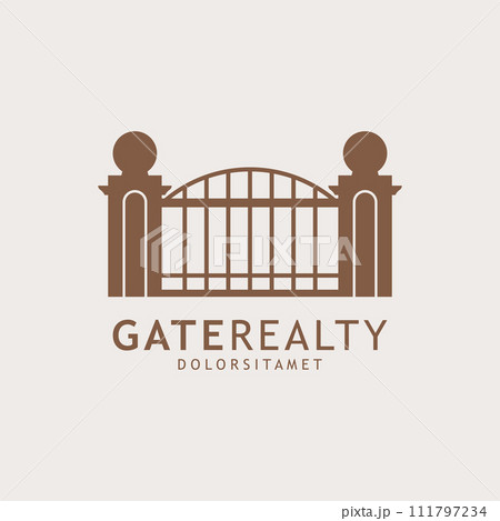 Flat Design Gate Logo Vector Illustration Flat Design Gate Logo Vector Illustration 111797234