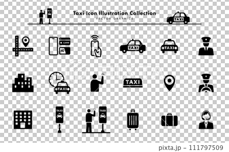 Taxi icon illustration set 1 111797509
