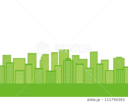 都市風景　白背景 111798363