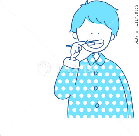 歯ブラシをする男の子 歯ブラシをする男の子 111798955