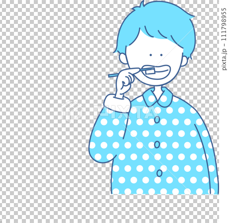 歯ブラシをする男の子 歯ブラシをする男の子 111798955