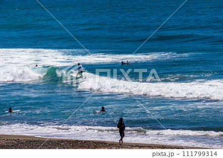 静岡県御前崎市御前崎　太平洋の風景 111799314