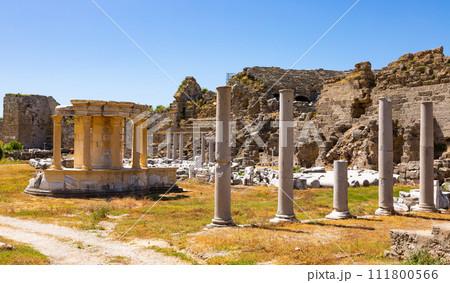 Old ruins of the ancient theater in Side Old ruins of the ancient theater in Side 111800566