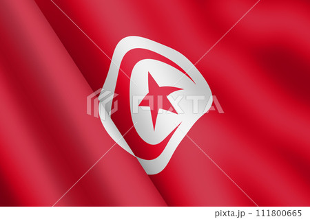 Tunisia waving flag 3d illustration Tunisia waving flag 3d illustration 111800665