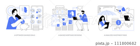 AI analysis for Personal Finance abstract concept vector illustrations. 111800682