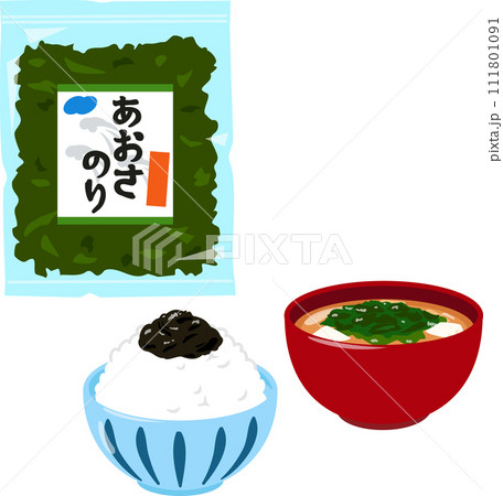 あおさ海苔の味噌汁と佃煮 111801091