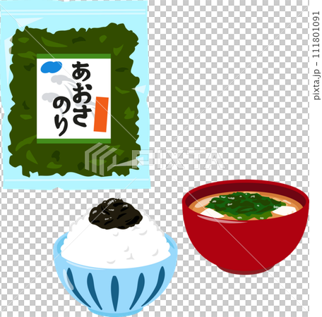 あおさ海苔の味噌汁と佃煮 111801091