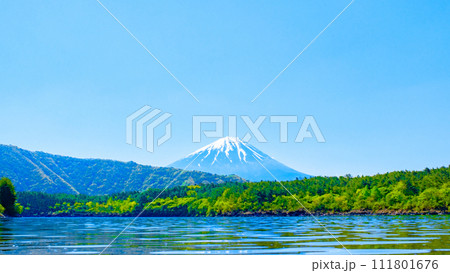 西湖から望む富士山(5月) 西湖から望む富士山(5月) 111801676