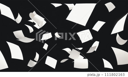 たくさんの書類が散らばっているイメージ 111802163