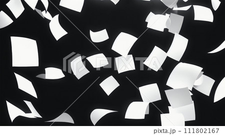 たくさんの書類が散らばっているイメージ 111802167