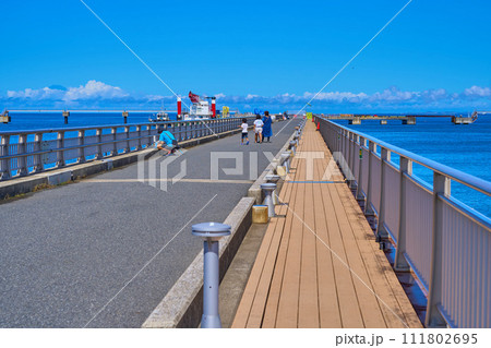 千葉県館山市館山の館山夕日桟橋 千葉県館山市館山の館山夕日桟橋 111802695