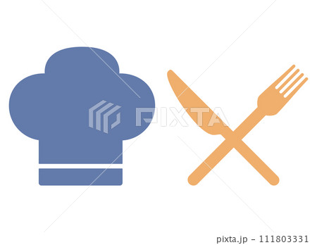 ナイフ　フォーク　コック帽子　アイコン 111803331
