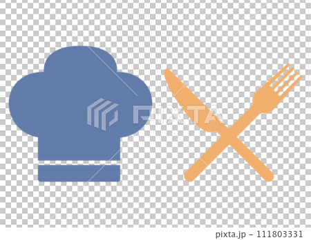 ナイフ　フォーク　コック帽子　アイコン 111803331