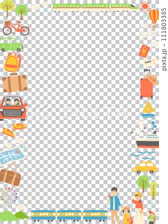 Travel illustration frame background material 111803385