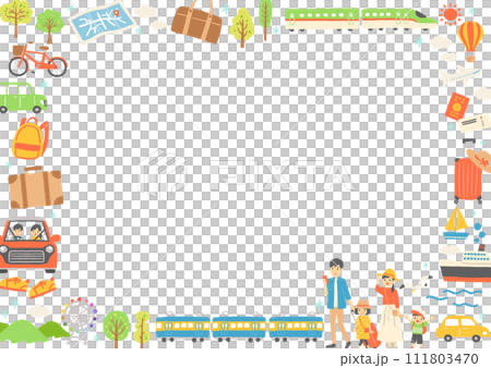 Travel illustration frame background material Travel illustration frame background material 111803470