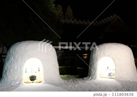 横手の雪まつり 木戸五郎兵衛村 ライトアップ 横手の雪まつり 木戸五郎兵衛村 ライトアップ 111803638