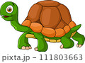 Cute sea turtle cartoon on white background 111803663