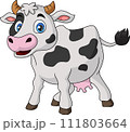 Cute cow cartoon on white background 111803664